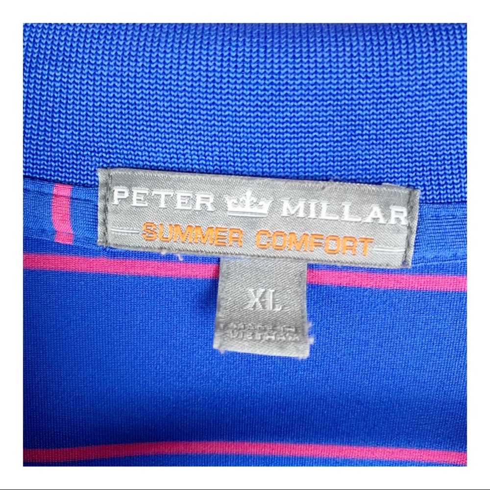 Peter Millar Summer Comfort Polo Golf Stripes sz XL - Picture 3 of 7